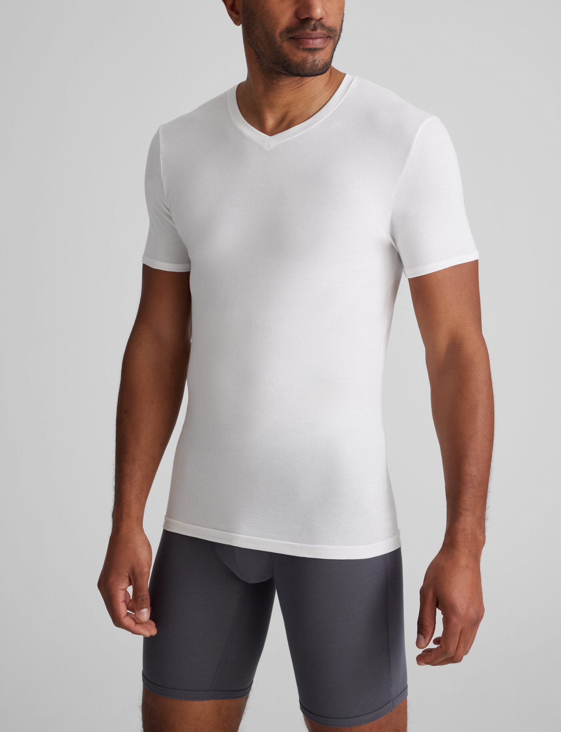 Cool Cotton High V-Neck Stay-Tucked Undershirt - Image 2
