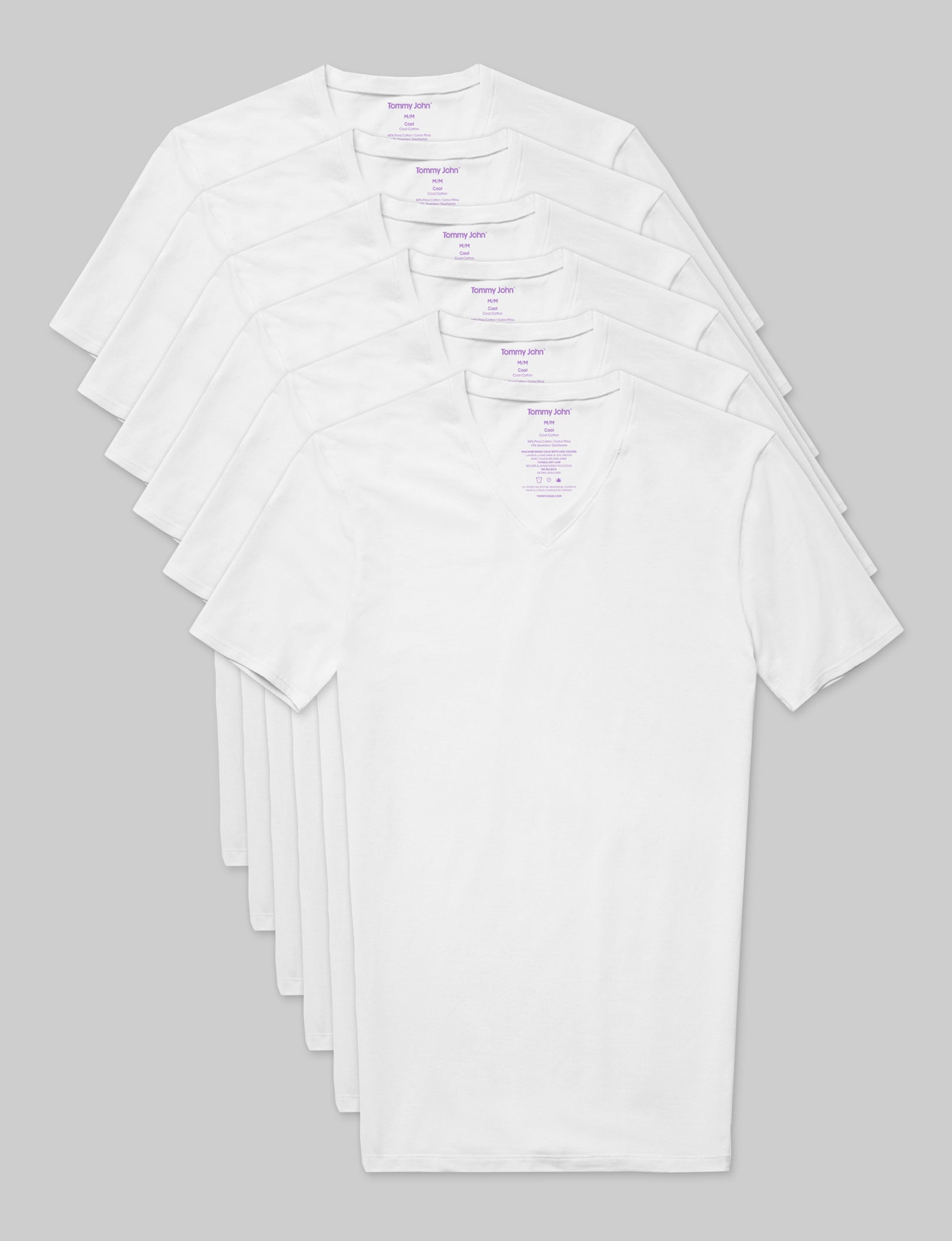 Cool Cotton High V-Neck Stay-Tucked Undershirt (6-Pack) - Image 2
