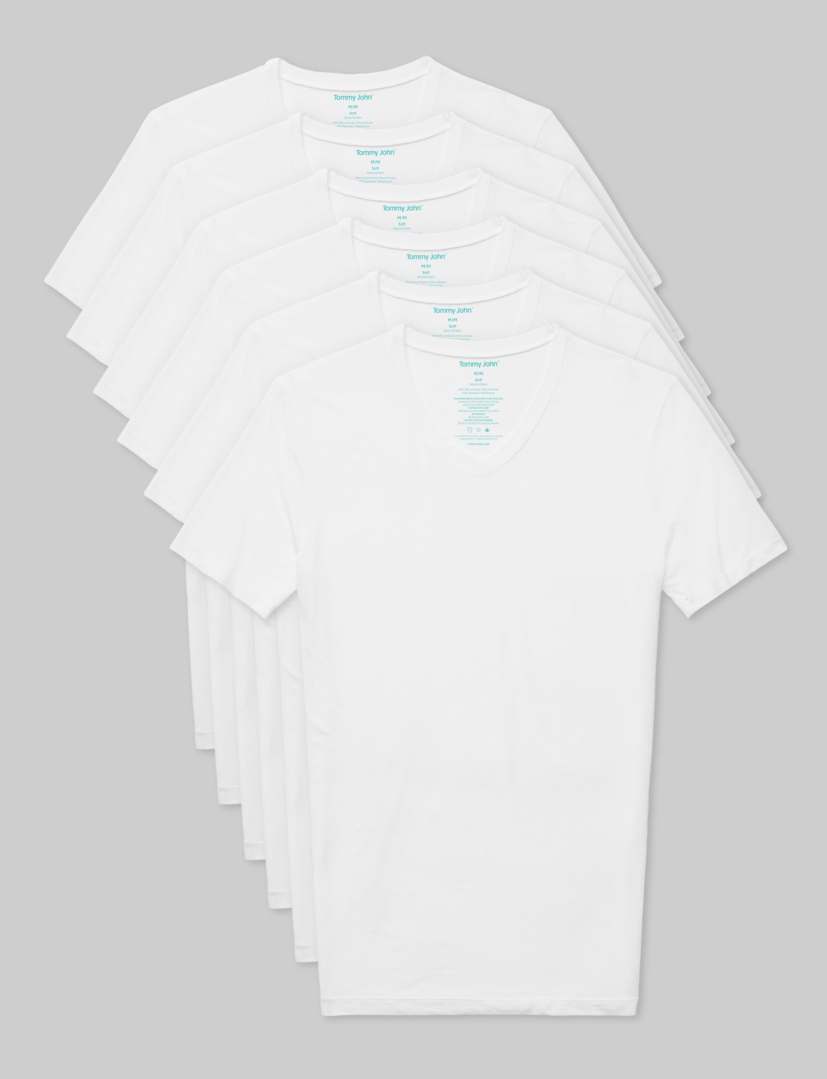 Second Skin High V-Neck Stay-Tucked Undershirt (6-Pack) - Image 2
