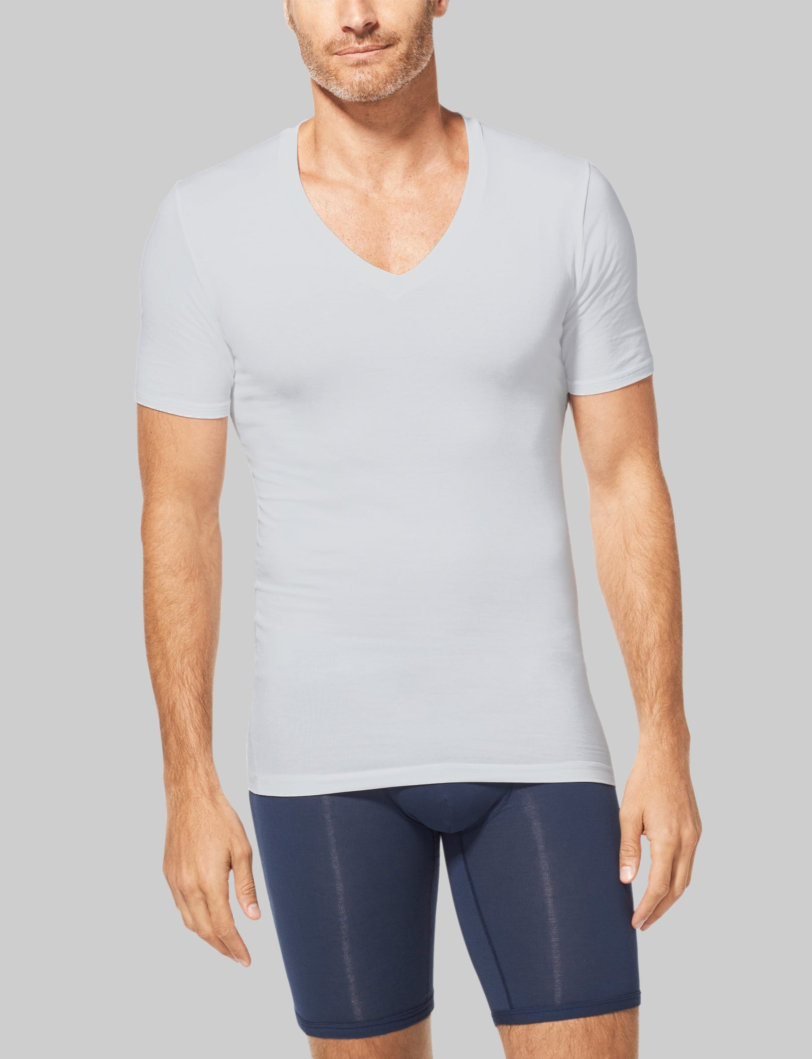 Cool Cotton Deep V-Neck Stay-Tucked Undershirt - Image 2