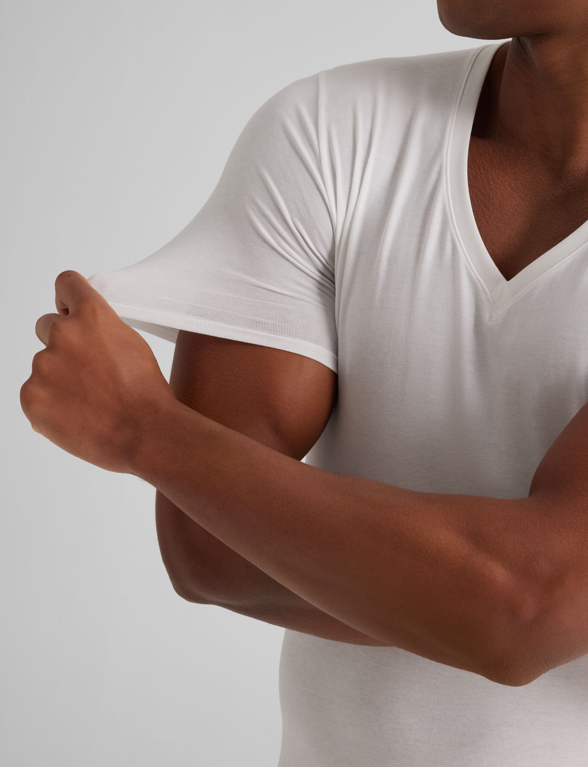 Cool Cotton Deep V-Neck Stay-Tucked Undershirt (3-Pack) - Image 4