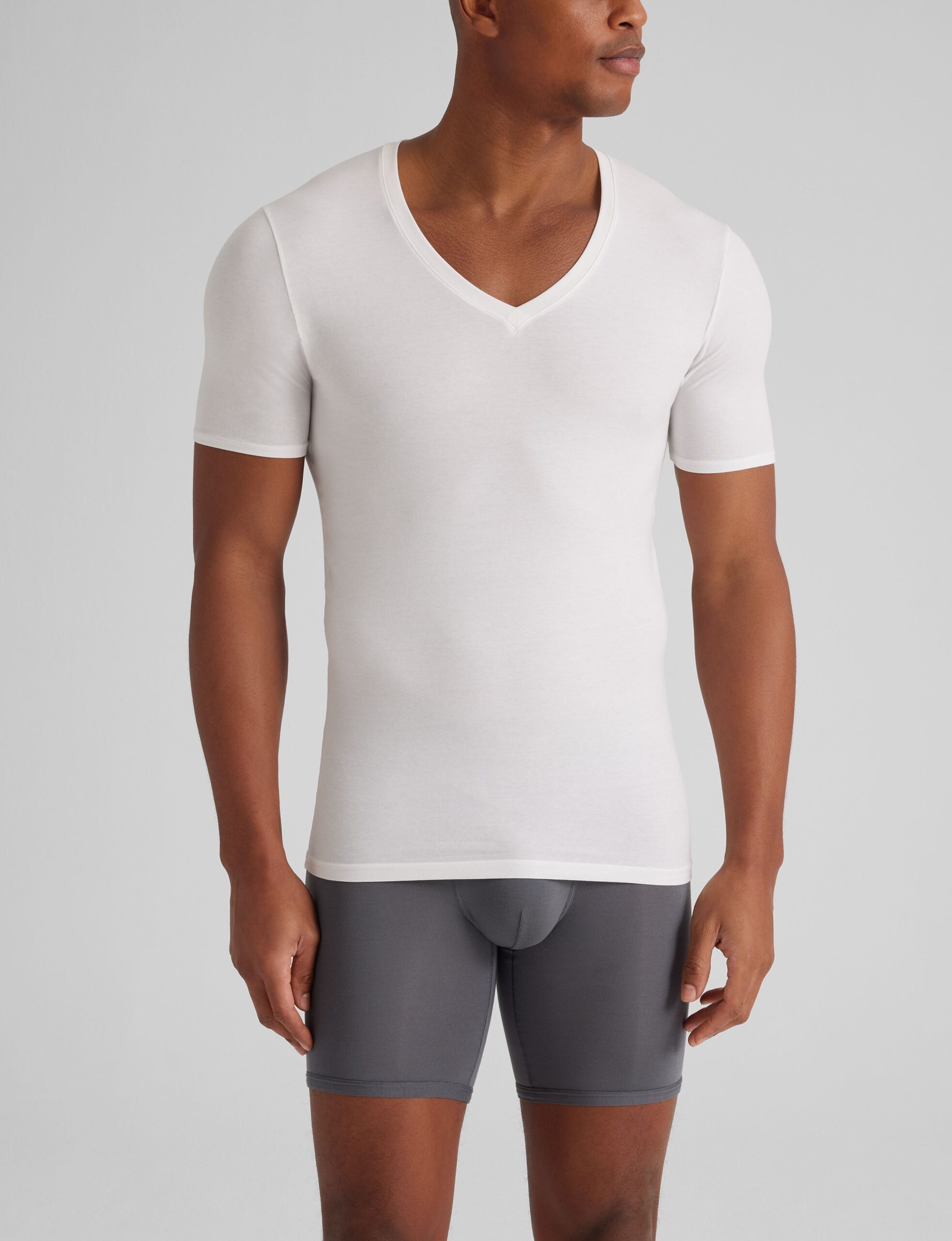 Cool Cotton Deep V-Neck Stay-Tucked Undershirt (3-Pack) - Image 2