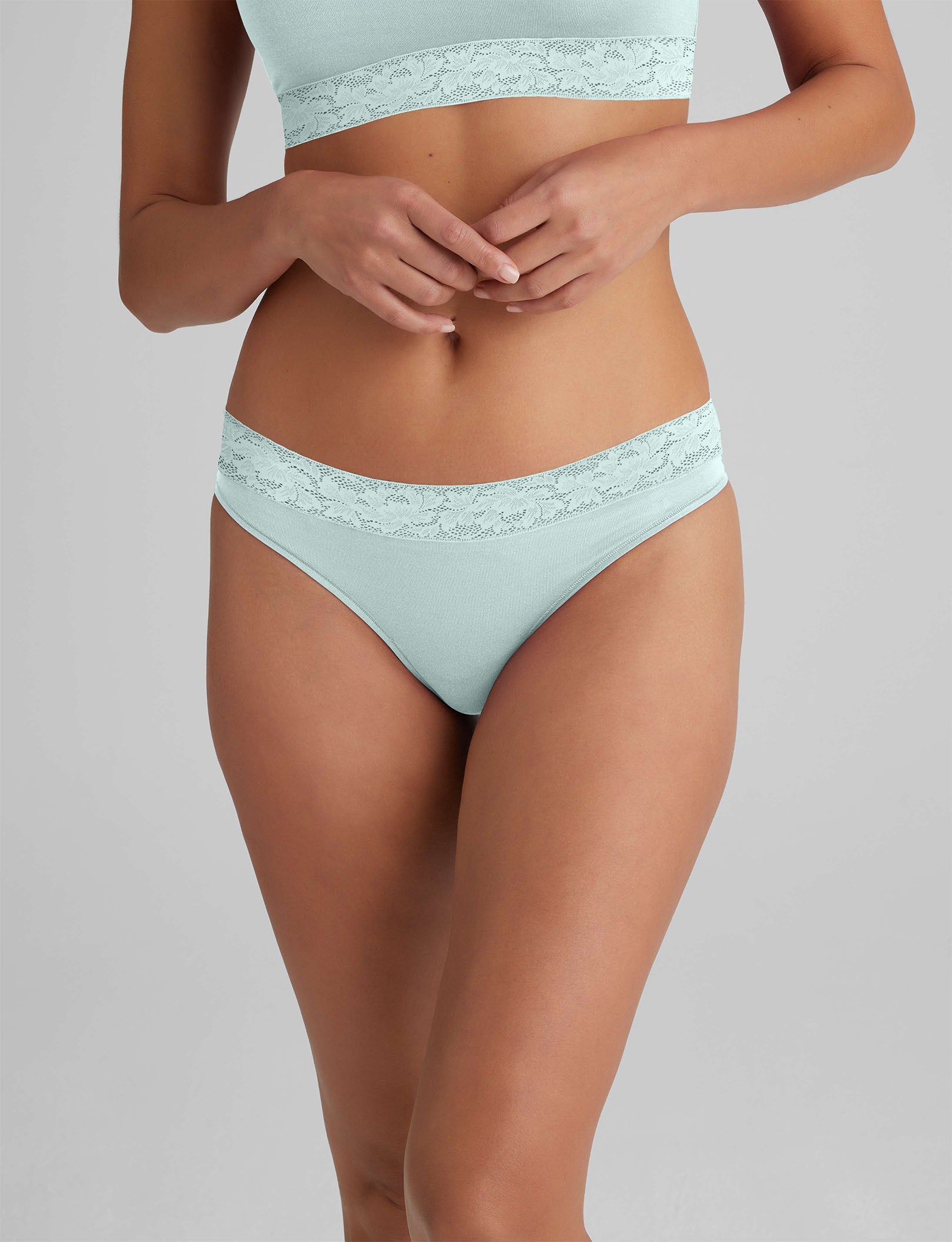 Women's Second Skin Thong, Lace Waist - Image 2