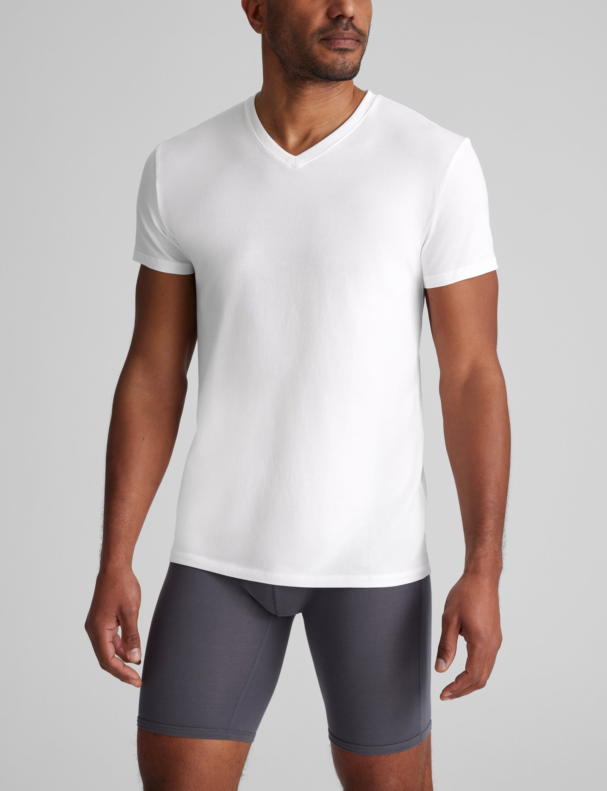 Cool Cotton High V-Neck Modern Fit Undershirt (3-Pack) - Image 3