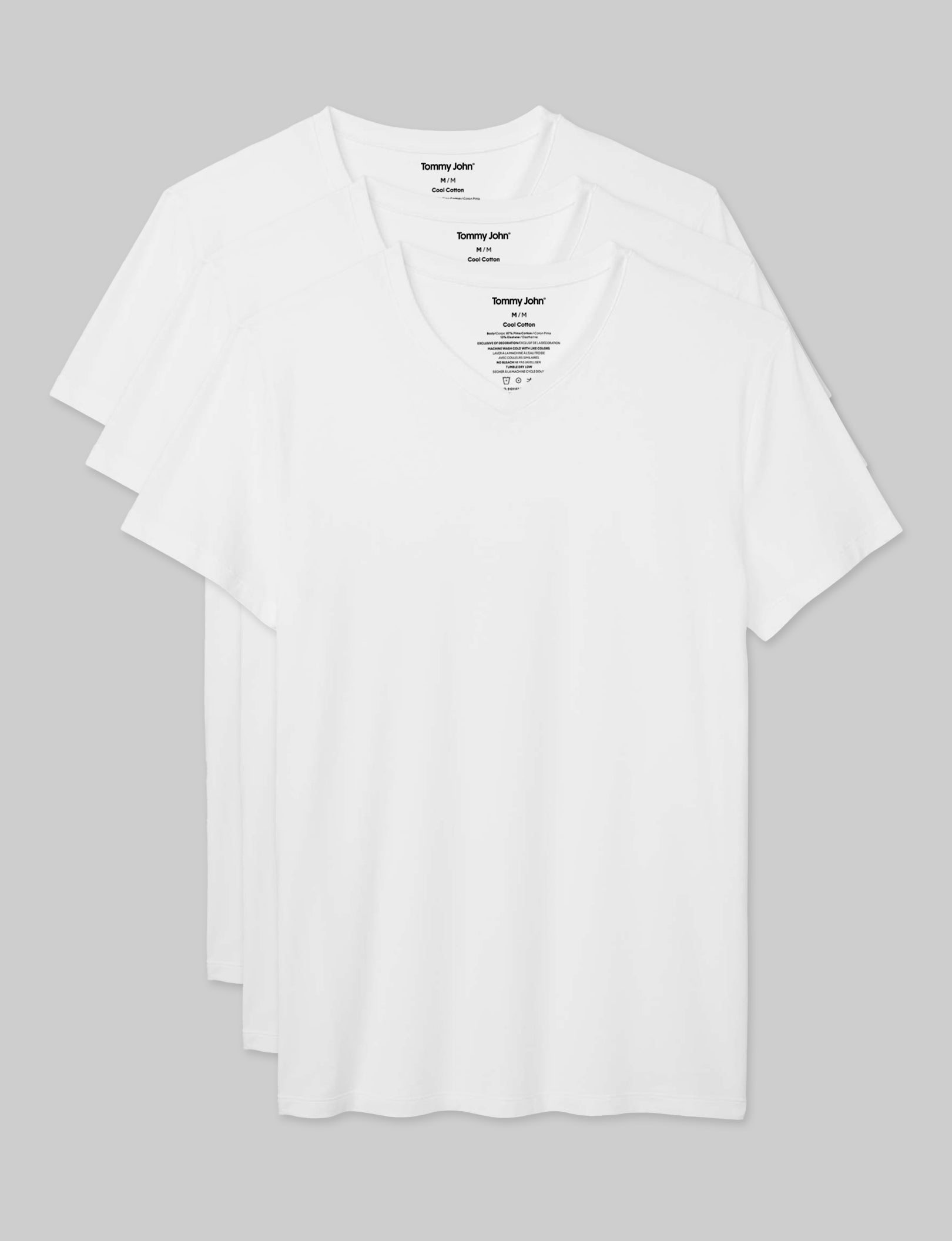 Cool Cotton High V-Neck Modern Fit Undershirt (3-Pack) - Image 2