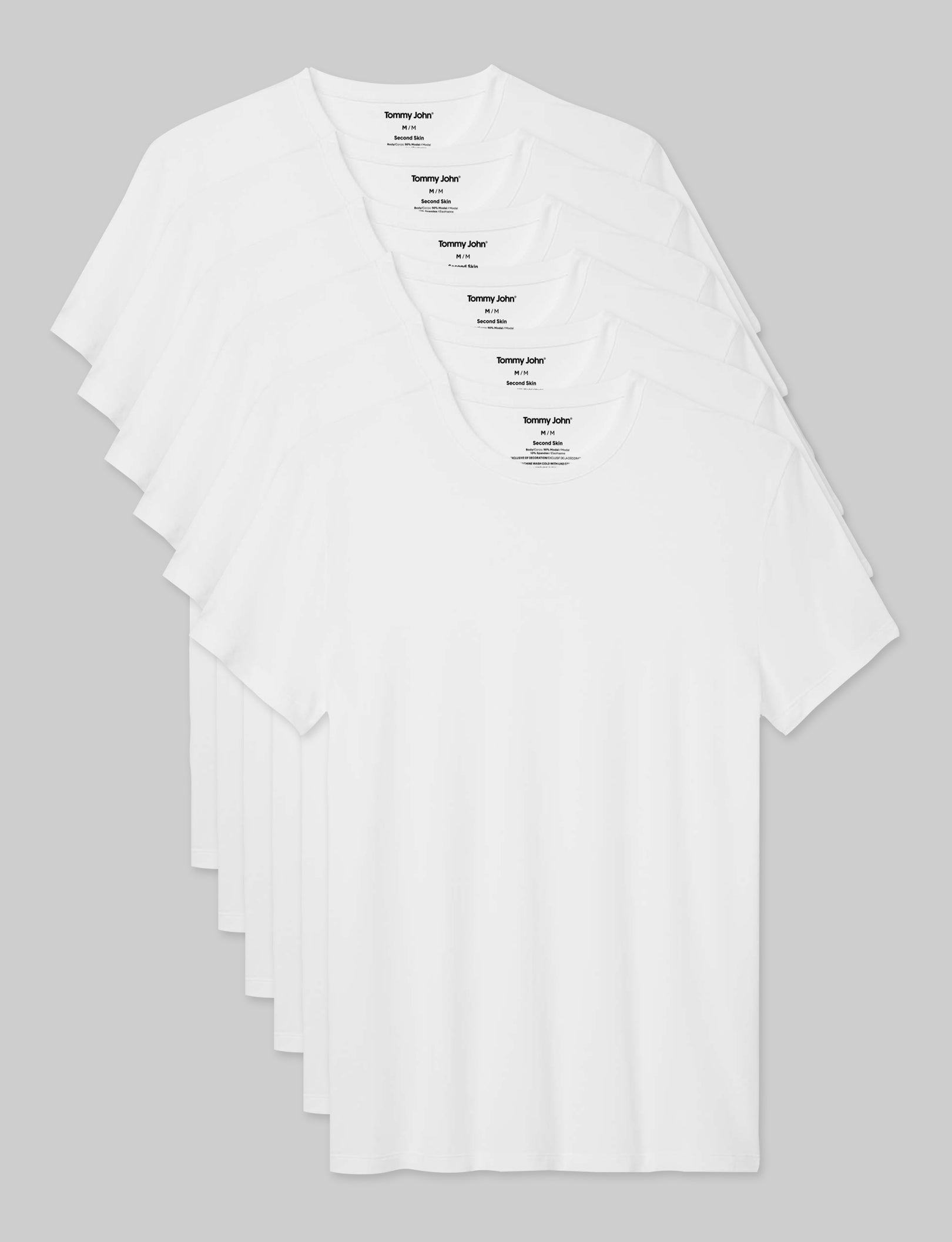 Second Skin Crew Neck Modern Fit Undershirt (6-Pack) - Image 2