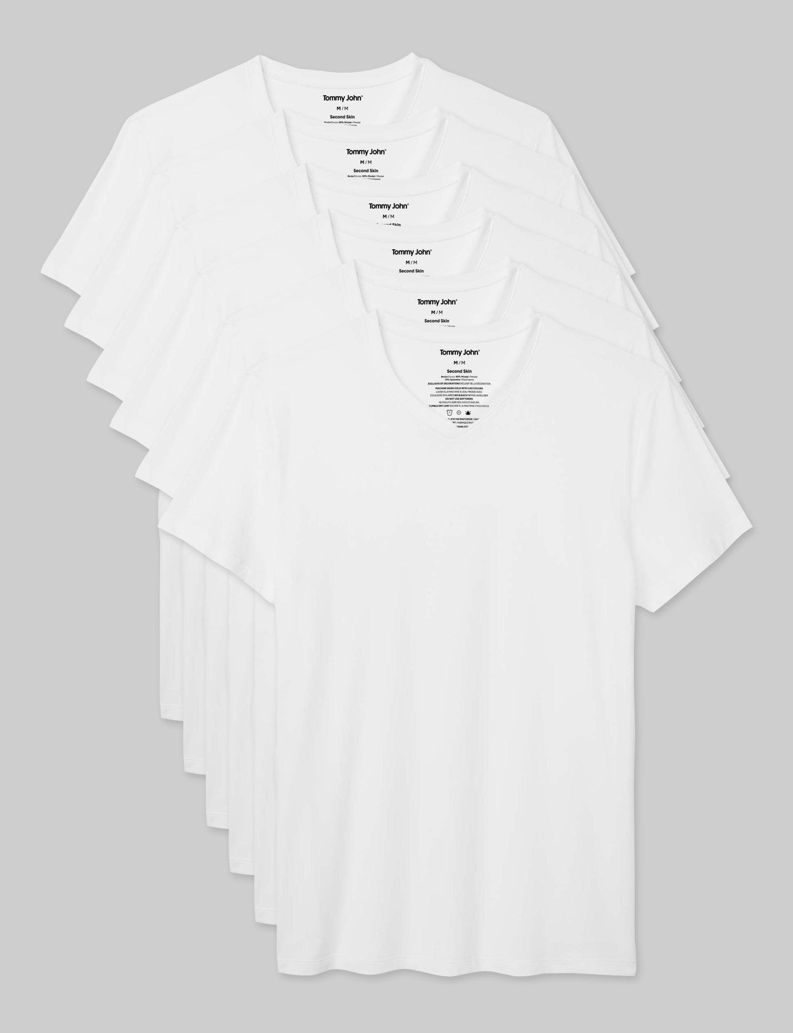 Second Skin High V-Neck Modern Fit Undershirt (6-Pack) - Image 2