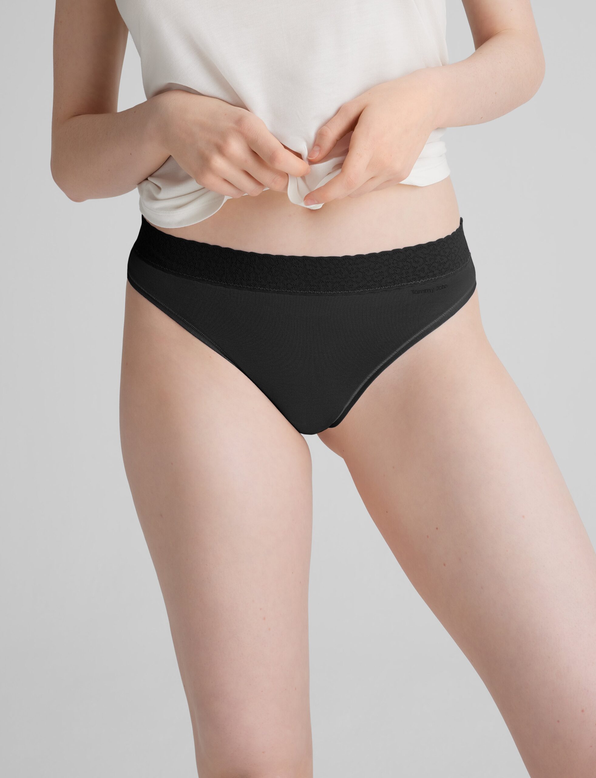 Women's Second Skin Thong, Lace Waist (3-Pack) - Image 2