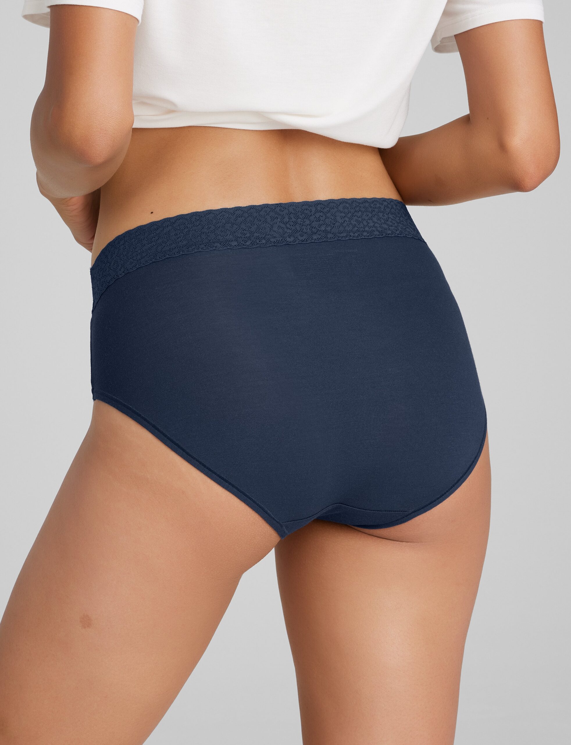 Women's Second Skin High-Rise Brief, Lace Waist (3-Pack) - Image 2