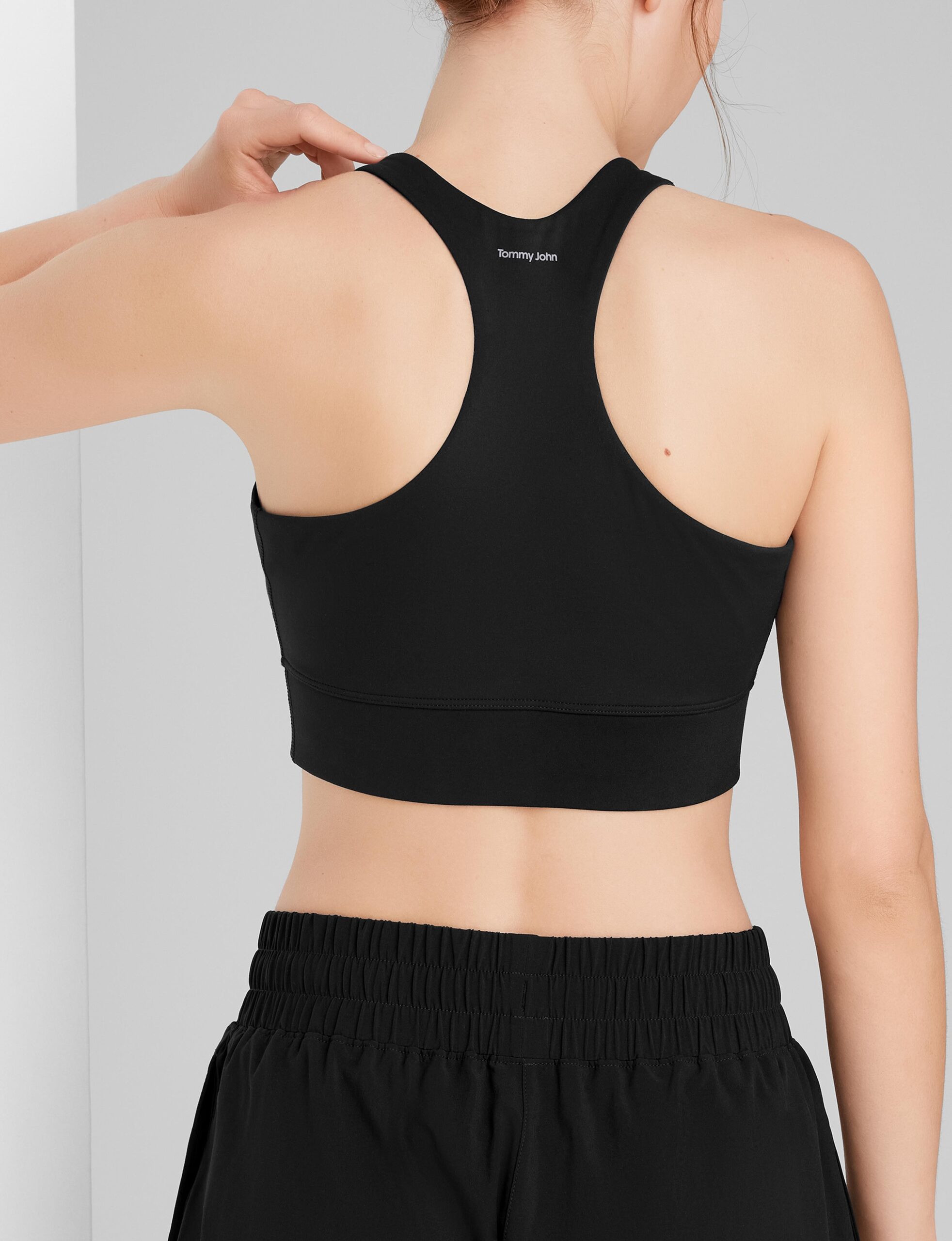 Low Impact Racerback Sports Bra & Luxe Traveler Woven Short Set - Image 5