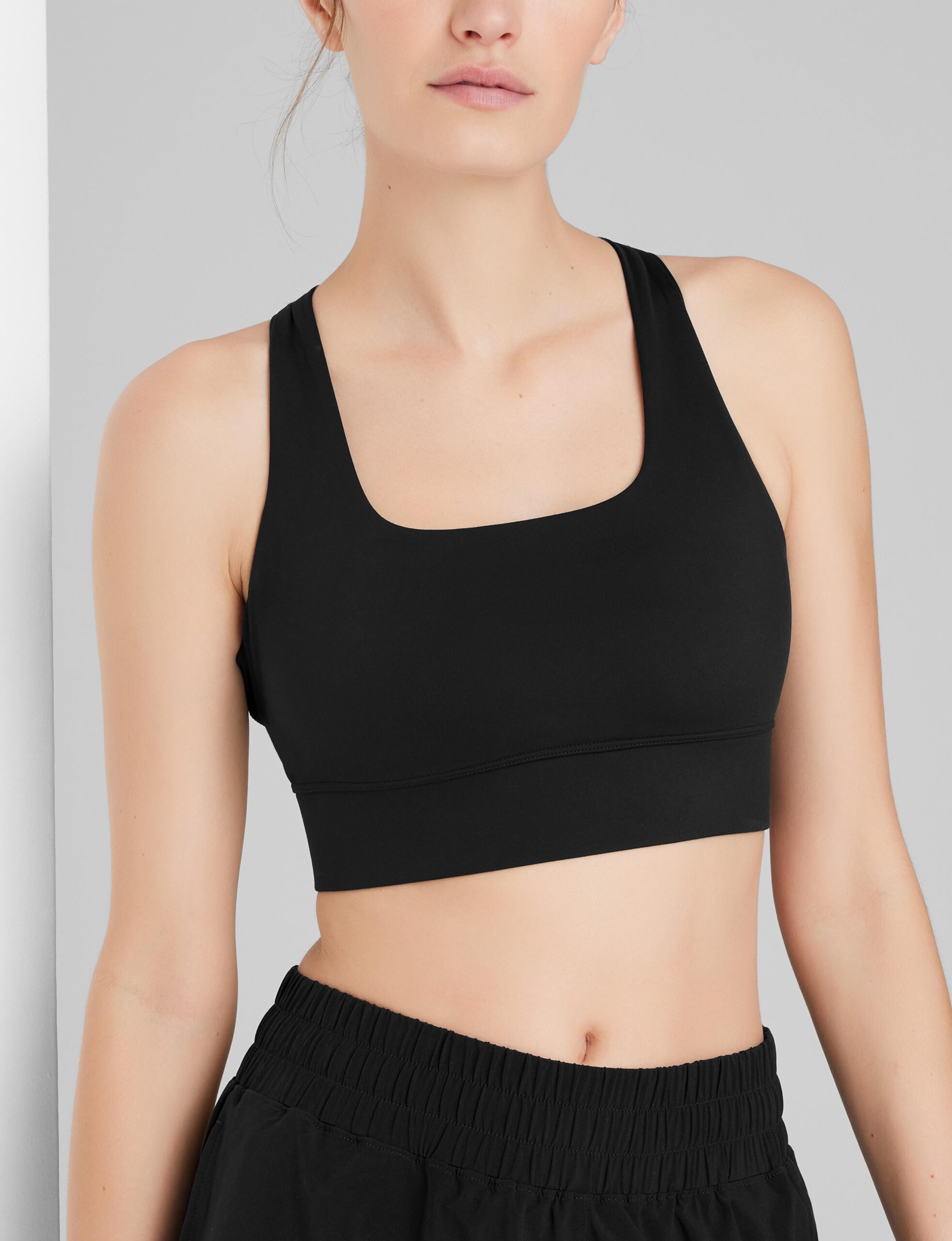 Low Impact Racerback Sports Bra & Luxe Traveler Woven Short Set - Image 4